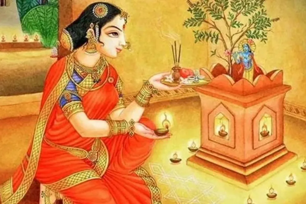 Tulsi Vivha Greeting Cards 